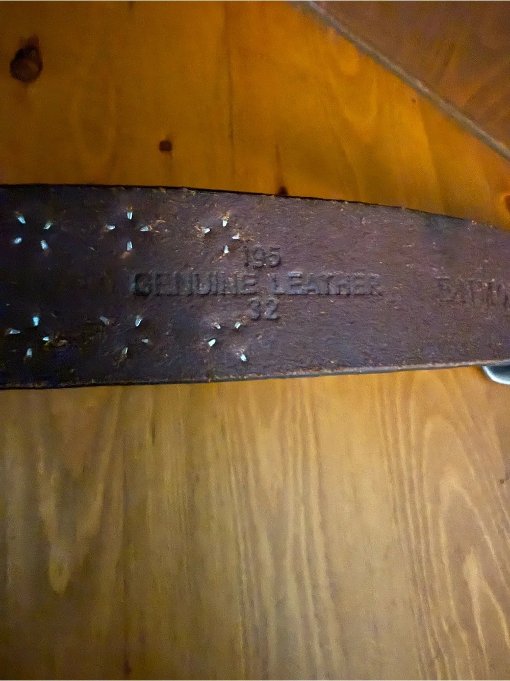 Brown Studded Leather Belt with Brass Buckle